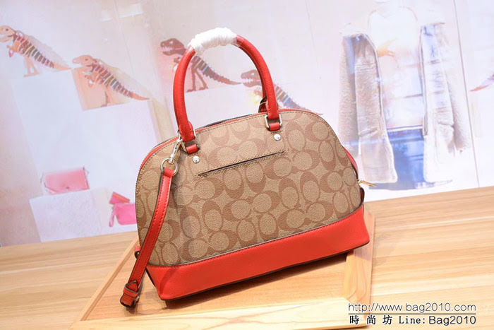 COACH蔻馳 原單級別 配頭層牛皮 coach蔻馳貝殼包 37249 手提斜挎包  Chz1555